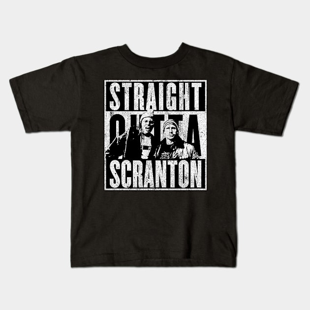 vintage straight  outta scranton Kids T-Shirt by GoatUsup_Pluton